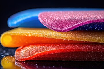 Poster - A close-up shot of colorful gummy candies piled high, great for food or dessert images