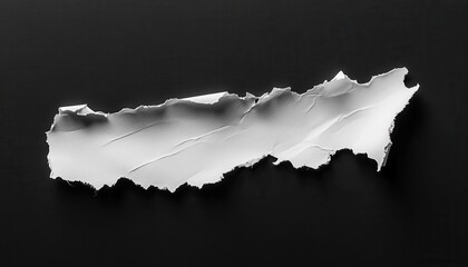 Poster - Torn White Paper on Black Background