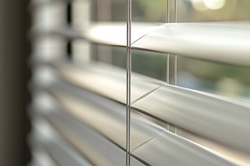 Aufkleber - A close-up shot of a window with its blinds closed