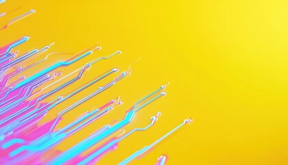 Poster - Vibrant Abstract Background with Glowing Lines and Neon Colors