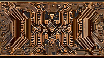 Poster - A close up of a circuit board with a lot of detail
