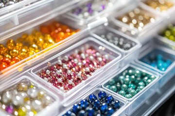 Poster - A collection of vibrant beads in various colors and shapes