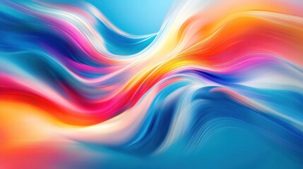 Poster - Vibrant Abstract Waves: A Colorful and Dynamic Design