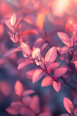 Poster - Close up of a plant with pink leaves, suitable for decoration or scientific illustration