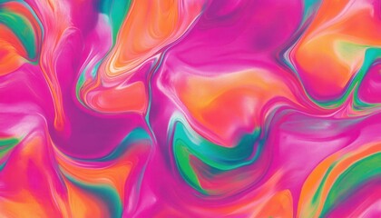 Poster - Vibrant Swirling Abstract Background with Pink Orange and Teal Hues
