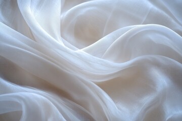 Poster - A close-up shot of a white fabric with texture and weave details visible
