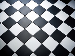 Wall Mural - overhead black and white checkerboard pattern background texture