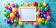 © Oliver - Playful Birthday Party Background: Colorful Balloons & Confetti Frame for Invitations