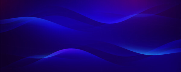Poster - Blue purple waves vector abstract background