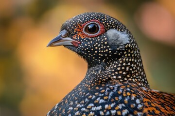 Poster - A clear image of a bird's face with a blurred background, ideal for use in presentations or social media posts