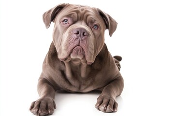 Aufkleber - A brown dog relaxing on a white surface