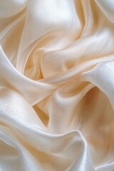 Poster - Close-up shot of white fabric with intricate patterns and threads visible
