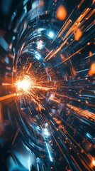 Poster - An abstract representation of swirling galaxies, brimming with vibrant colors, dynamic patterns, and glowing particles