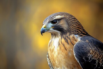 Poster - A close-up view of a bird of prey's face and beak