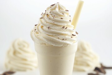 Wall Mural - Whipped cream topped with chocolate sprinkles in a cup, perfect for desserts or snacks