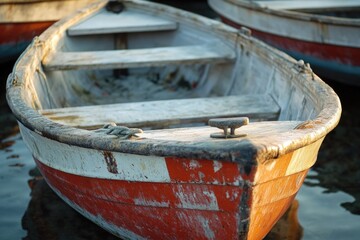 Poster - A pair of boats resting on the surface of a calm body of water, great for use in travel or leisure scenes