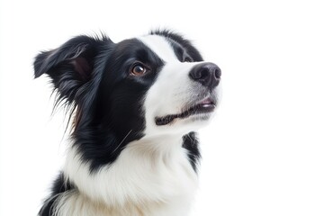 Poster - A close-up view of a dog's face against a white background, great for pet-related uses