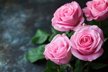 Aufkleber - Fresh pink roses arranged on a table, perfect for any occasion