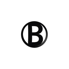 Fototapete - Modern Black Letter B Logo Design Inside Circle Frame Symbol for Branding and Identity Resources