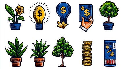 Poster - growing wealth and prosperity a visually striking image depicting the interplay between financial in