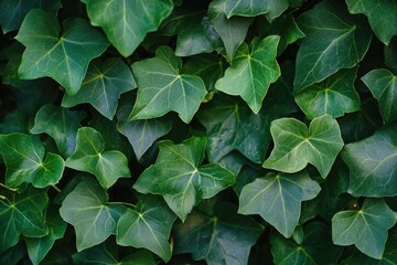 Poster - A close-up shot of a bunch of green leaves, great for use in nature and outdoor themed designs