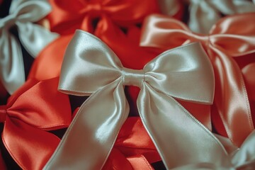 Poster - A cluster of colorful bows in close-up view