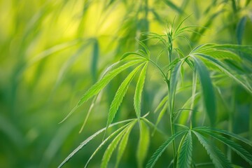 Aufkleber - A detailed shot of a plant with green leaves, great for illustrations or design projects