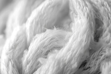 Poster - A close-up view of a pile of white yarn