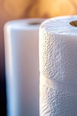 Poster - Two toilet paper rolls in a close-up shot, ideal for illustrations or design projects