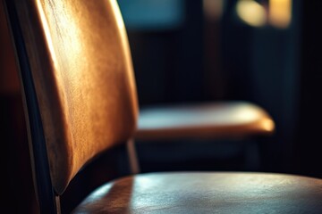 Aufkleber - A detailed view of a wooden chair in a room