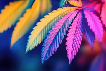 Poster - A close-up shot of a vibrant leaf on a tree branch, great for nature and outdoor-themed designs