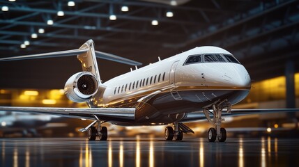 Poster - Large commercial airliner parked at the airport terminal