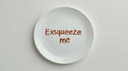 Aufkleber - A white plate displays the words 