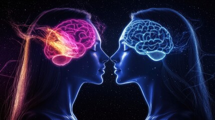 Poster - Interconnected Brains Visualizing the Synergy of Mind and Intellect A futuristic depiction of the human brain s potential for innovation creativity