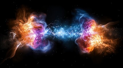 energy collisions in cosmic nebulae
