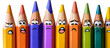 © Daniel - Colorful wooden pencils with expressive faces display various emotions in the copy space image