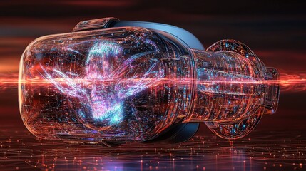 Poster - Glowing spherical energy field of surreal digital illumination and dynamic visualization creating a captivating and mesmerizing futuristic and science fiction inspired visual representation