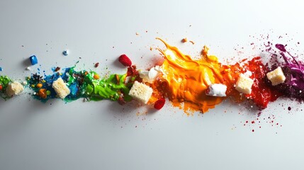 Poster - Creative color splash art event studio photography artistic environment close-up view vibrant expressions