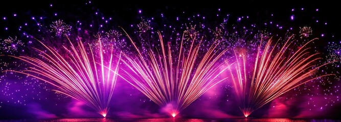 Poster - Fireworks illuminating the night sky during a celebration