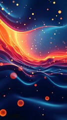 Poster - A colorful, swirling pattern of blue, red, and yellow. The blue is the background and the red and yellow are the foreground