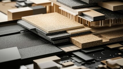 Poster - A detailed graphic comparing melamine-faced fibreboard with HMR melamine-coated chipboard, highlighting their textures and manufacturing methods for educational purposes