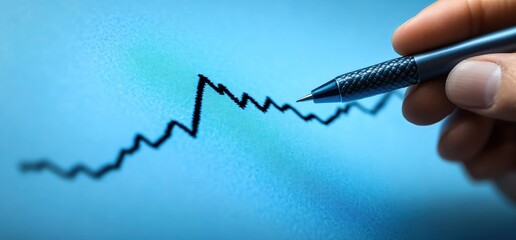 Poster - Businessman drawing rising stock market graph on virtual screen