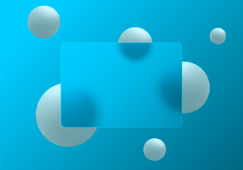 Poster - website landing page template in glass morphism style. frosted glass partition with overlapping effe