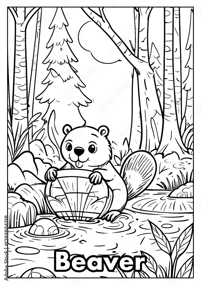 Animal Coloring Pages, Cute Coloring Pages, For Kids and Adults Stock ...