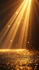 Aufkleber - A light shining on a wooden floor. The floor is covered in glitter. The light is coming from the left side of the image