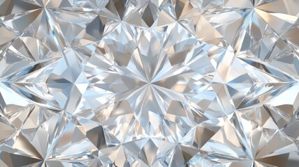 Poster - Abstract diamond facets, intricate reflective pattern, digitally rendered