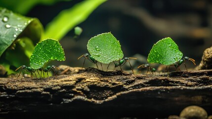 Poster - The hardworking leaf-cutter ants are featured, illustrating their contribution to ecosystem health by recycling and nourishing their surroundings