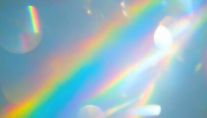 Poster - rainbow reflection on glossy surface with vibrant light refraction and bokeh effect for design or decor projects