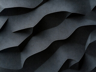 Poster - dynamic abstract wave patterns digital artwork modern design studio environment top-down view textur