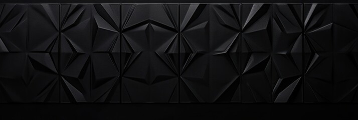 Poster - Delicate geometric pattern contrasts sharply against a black matte background